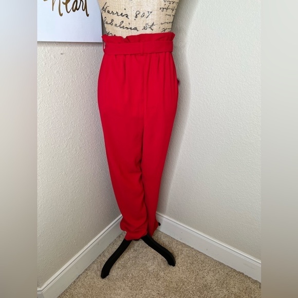 Lane Bryant Belted Slim Leg Red Ankle Pants Size 16 - Picture 6 of 14